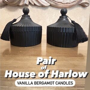 New House of Harlow Vanilla Bergamot Soy Candle with Tassels